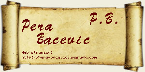 Pera Bačević vizit kartica